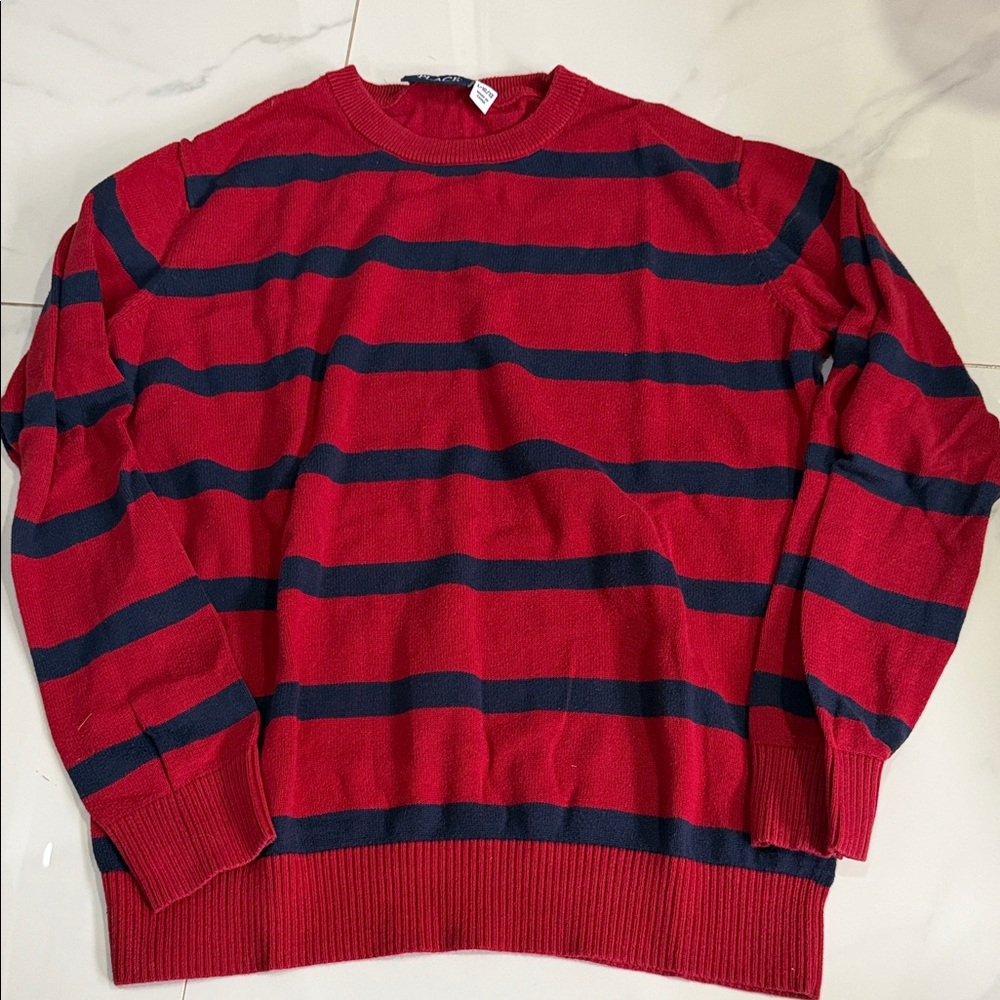Place Red and Navy Striped Crewneck Sweater